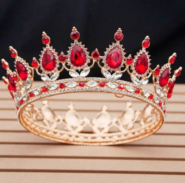 Royal Red Crystal Bridal Crown