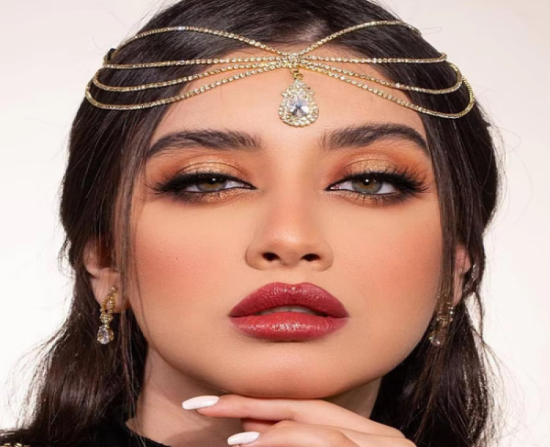 Boho bridal rhinestone head chain