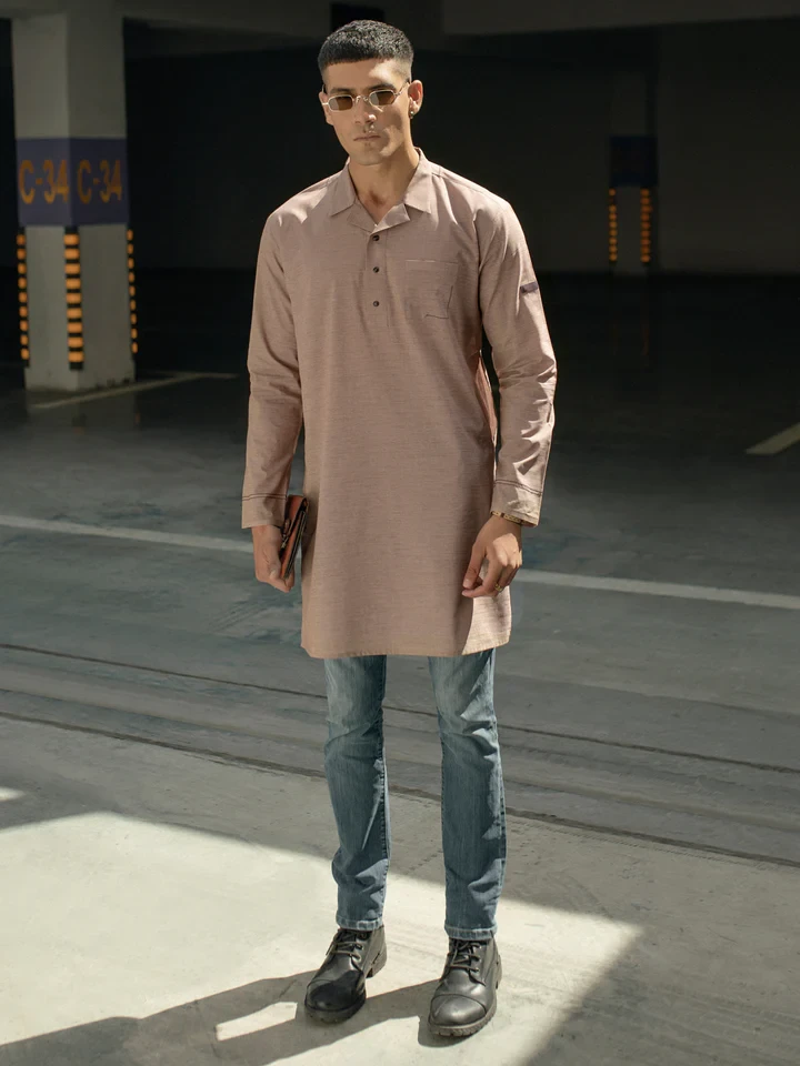 Modern Fit Kurta With Front Pocket