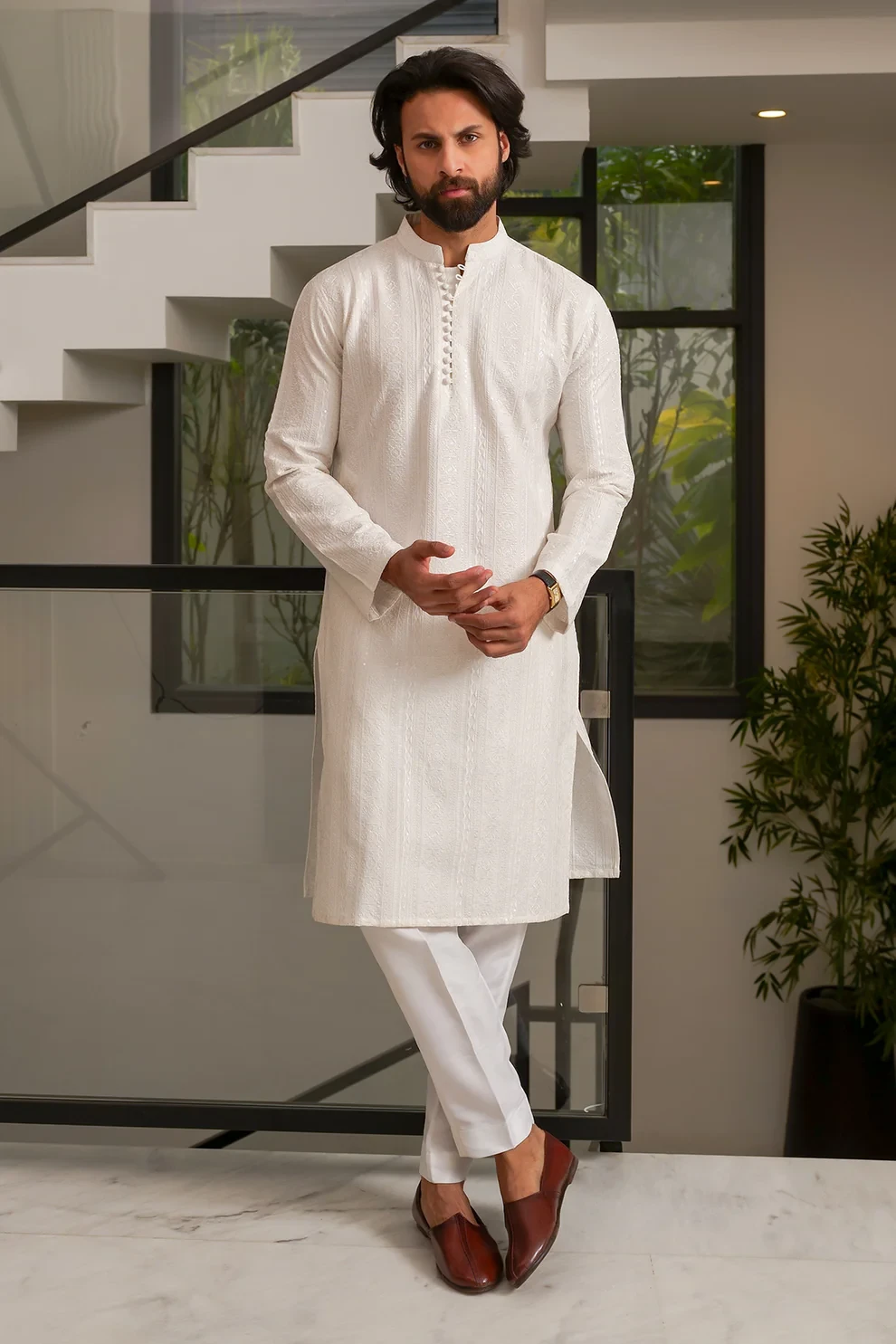 Off White Designer Kurta Pajama