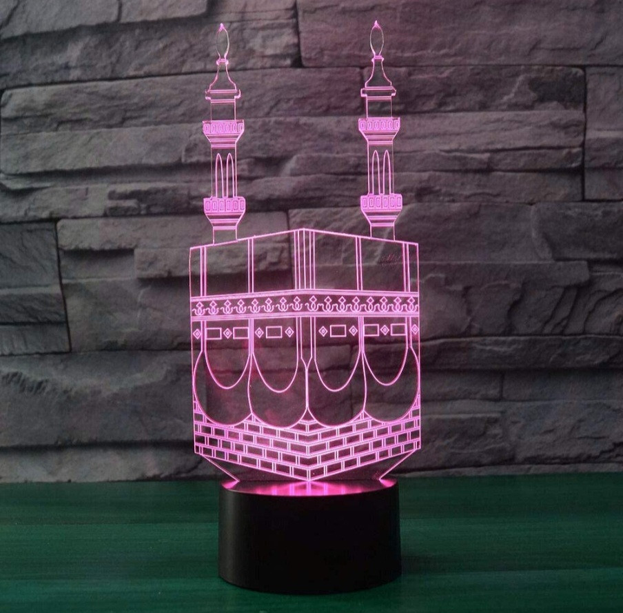 Islamic gift 3D Mosque Muslim Night Light 16 Color Change LED Powered Remote Control Touch Switch Table Desk Lamp
