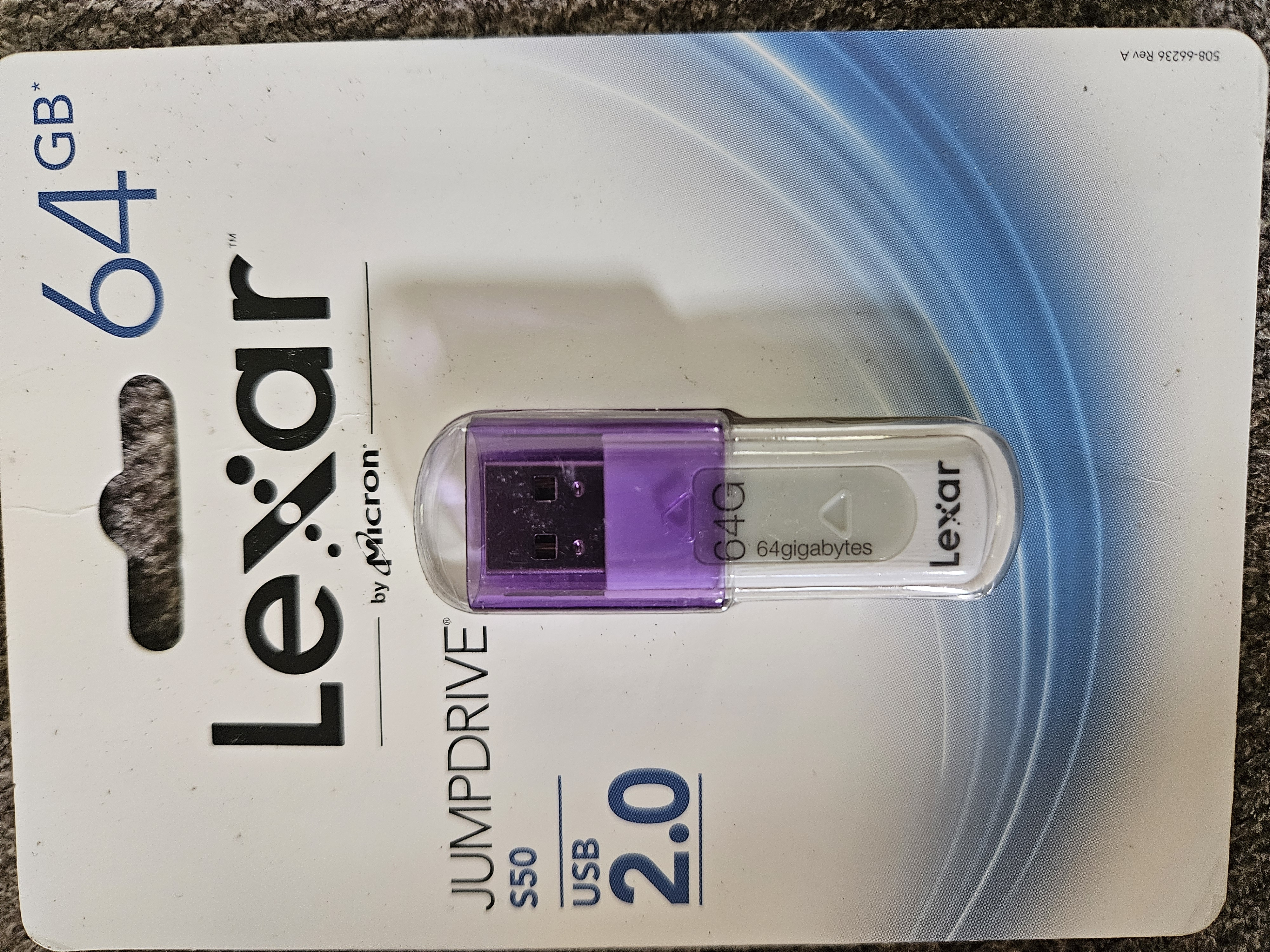 NEW Sealed Lexar 64 GB Jump drive S50 Purple Hi Speed USB