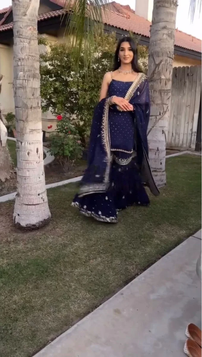 PUNJABI SHARARA PLAZZO KURTI PLAZZO SALWAR KAMEEZ SUIT WOMEN READYMADE DESIGNER