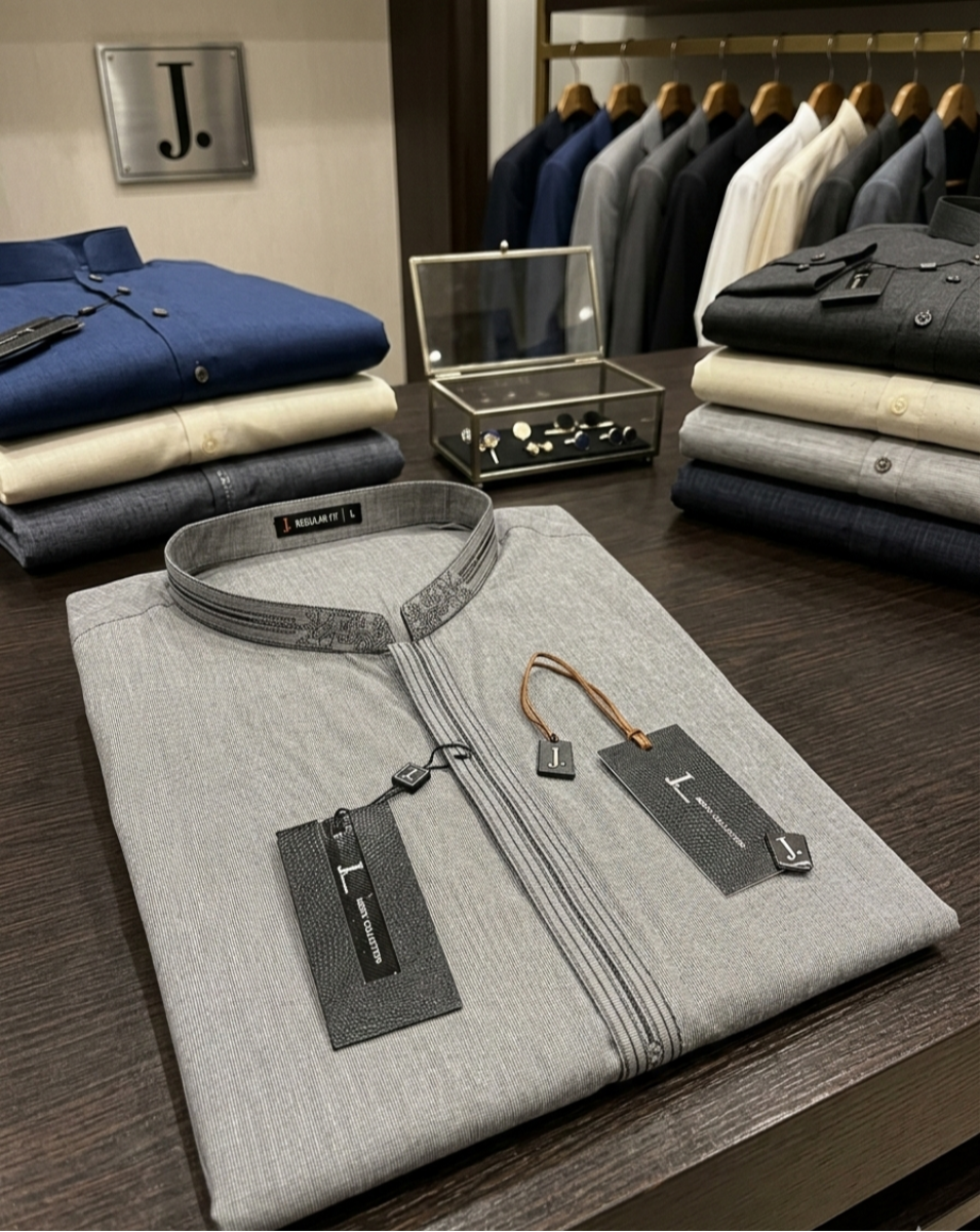 Slate Gray Premium Summer Shalwar Kameez – Heritage Edition