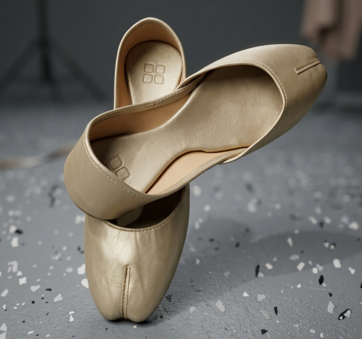 Girls' Champagne Gold Matte Artisan Flats