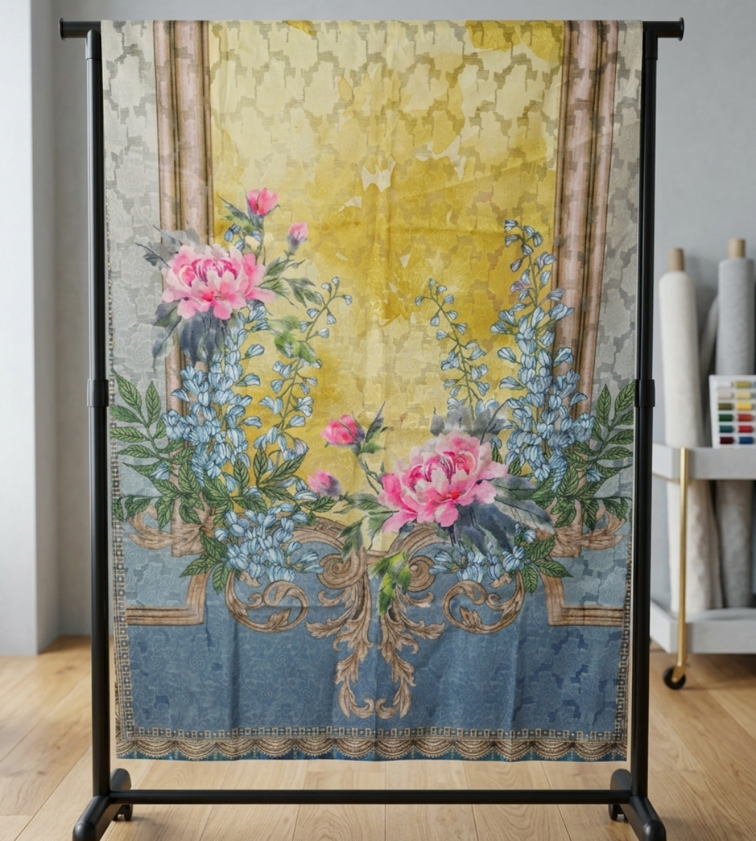Sapphire Broche Jacquard Dupatta – Floral Statement
