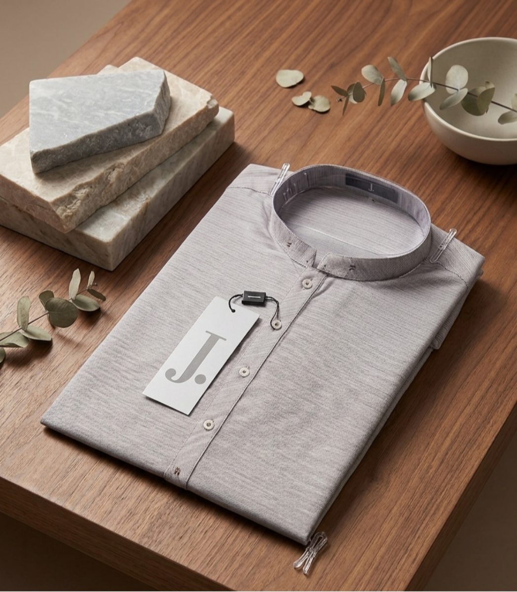 J. Signature Textured Grey Kurta