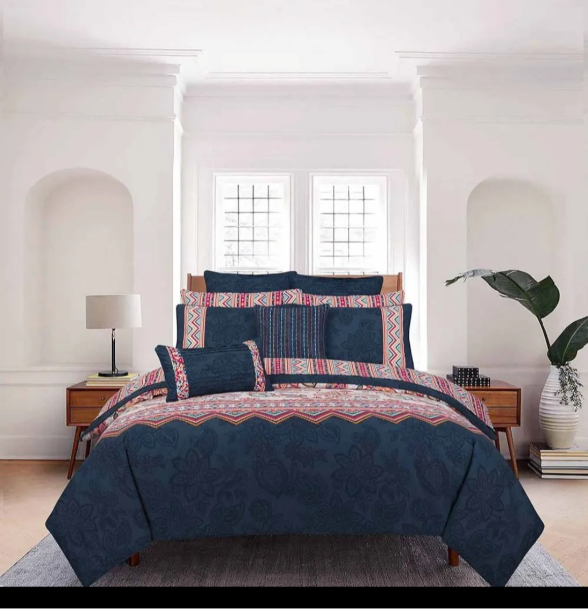 Ideas Home Bohemian Navy 2-Piece Single Quilt Cover Set